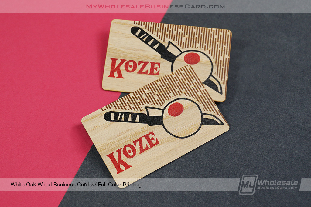 White Oak Wood Business Cards
