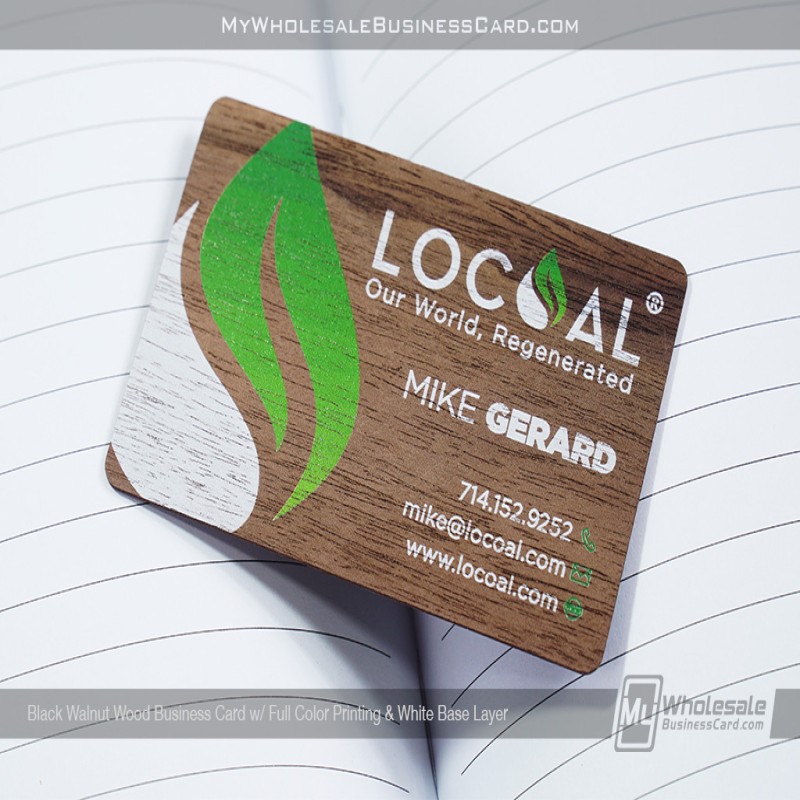 Black Walnut Wood Business Cards