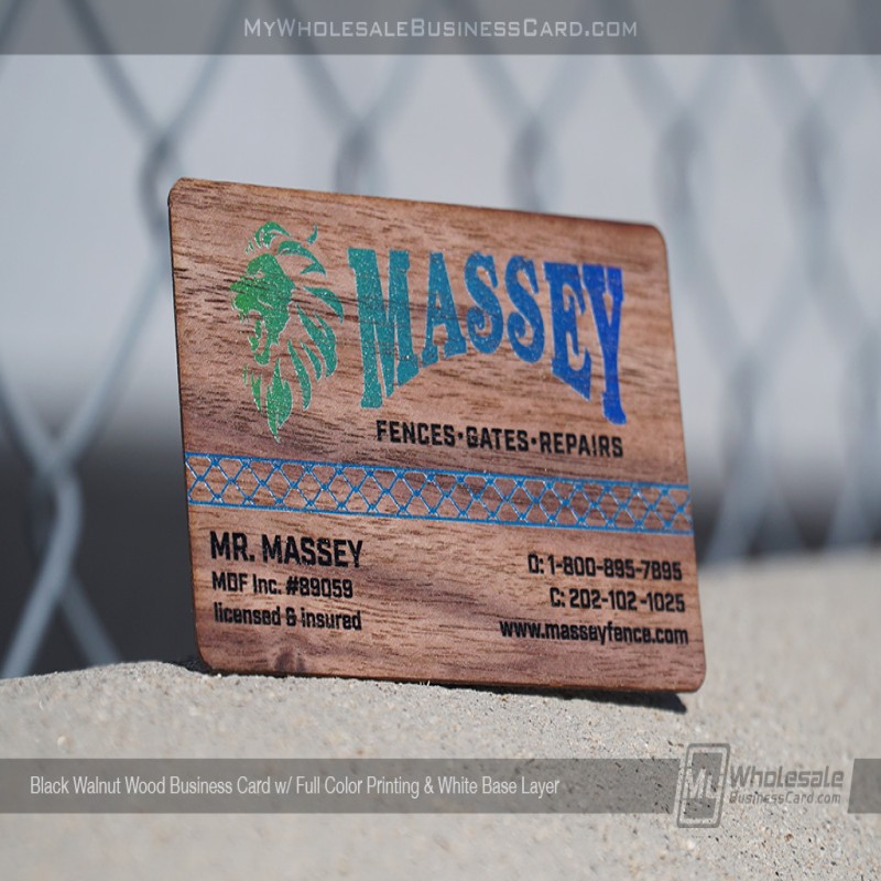 Black Walnut Wood Business Cards