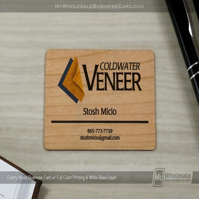 Cherry Wood Business Cards