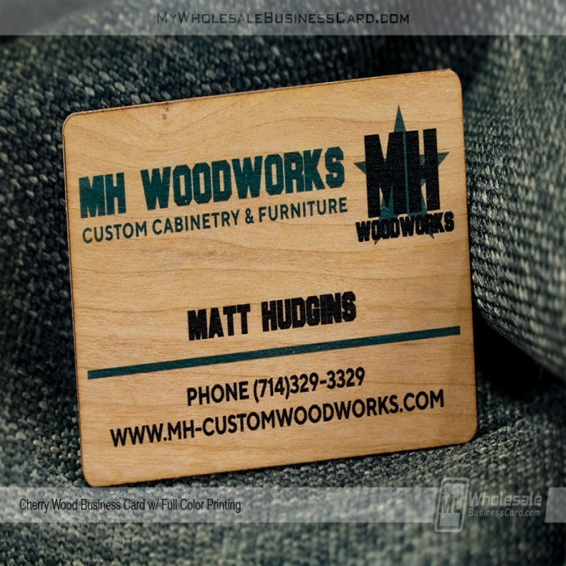 Cherry Wood Business Cards