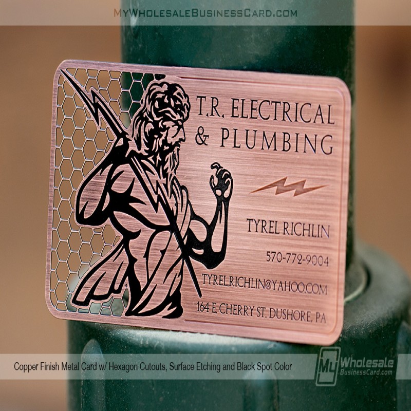 Copper Finish Metal Business Cards